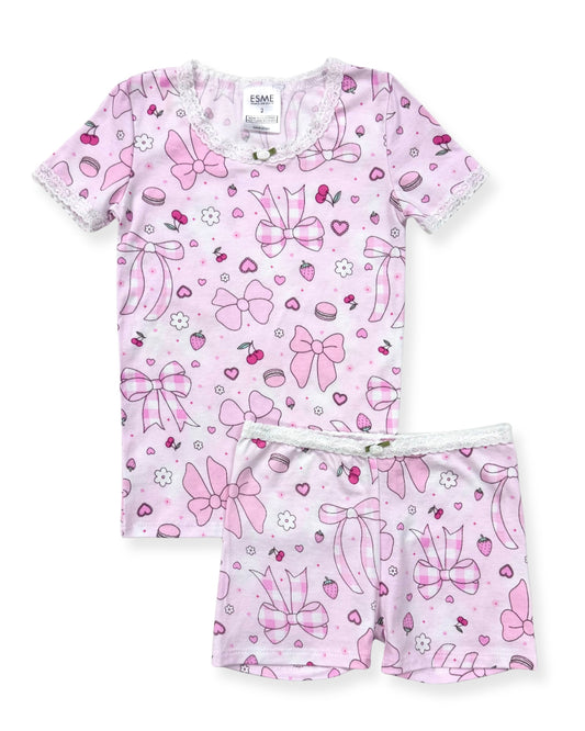 Summer Bows Short Sleeve PJ set