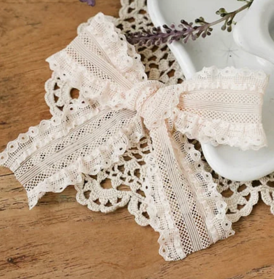 Cream Ribbon bow