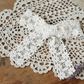 Cream floral lace bow