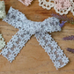 Blue floral lace bow