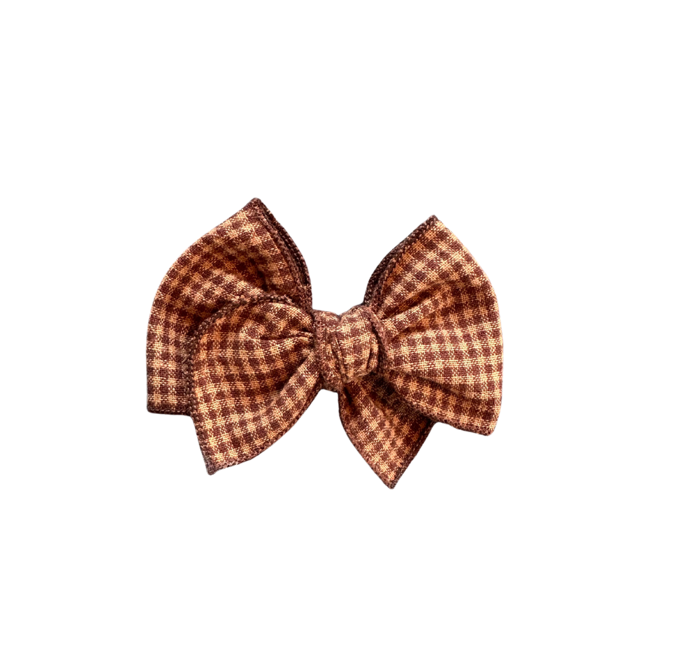Brown Checkered bow