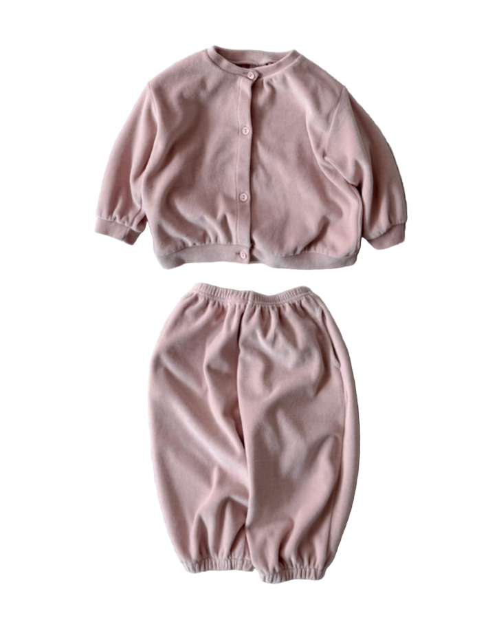 Velour cardigan set