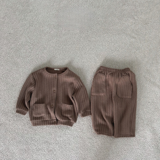 Ribbed Chu Cardigan Set