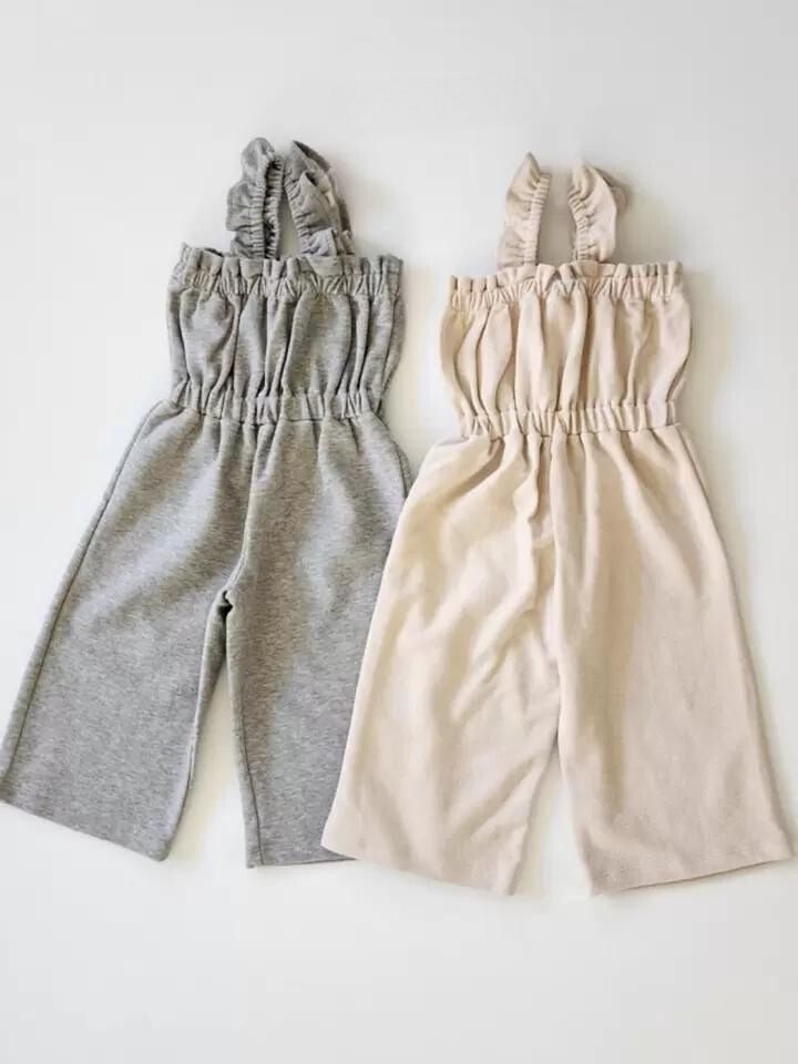 Beige Ruffle Jumpsuit