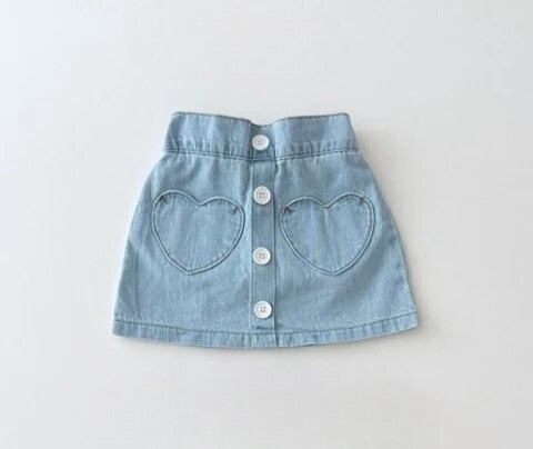 Heart Denim Skirt
